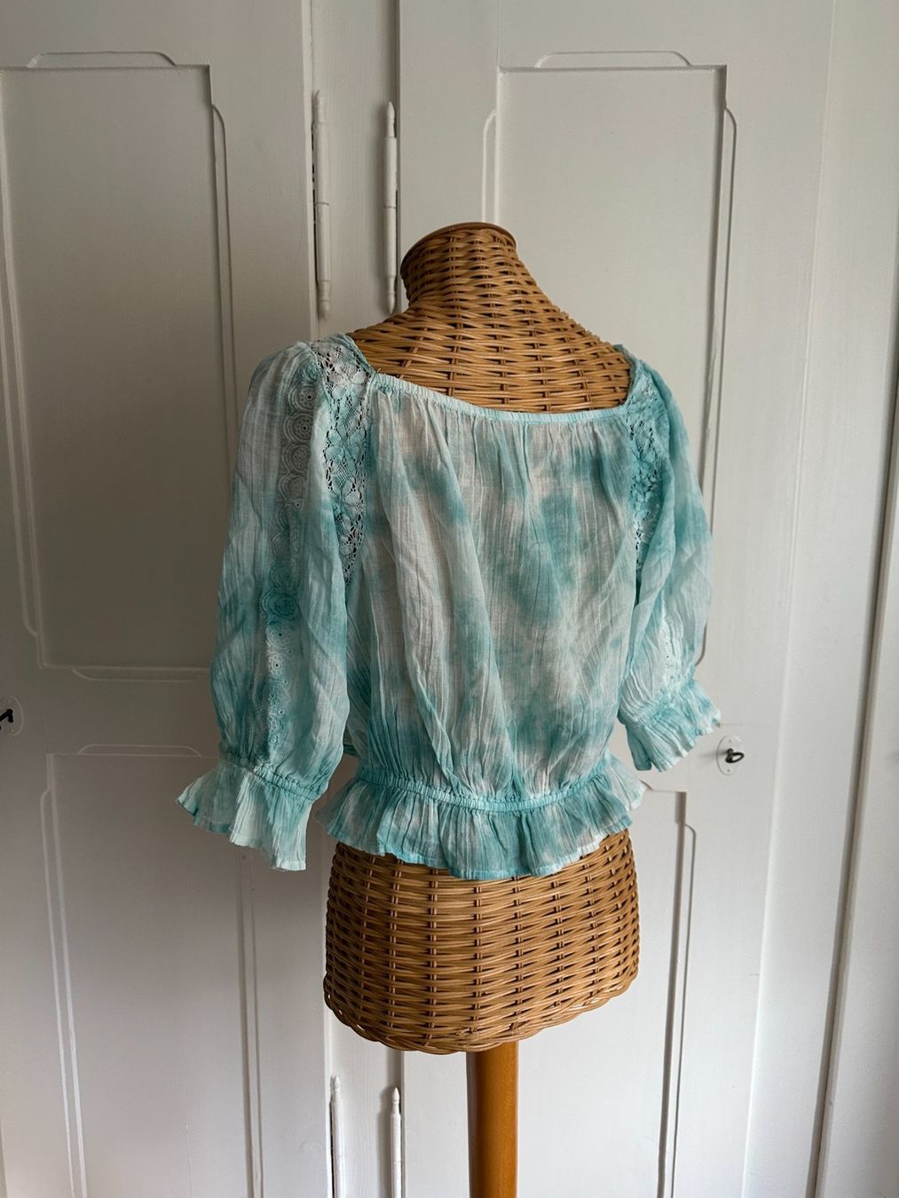 Camicette: Batik Blusentop blau-weiss - M – Usato da Zürich venduto da Diazaio 2