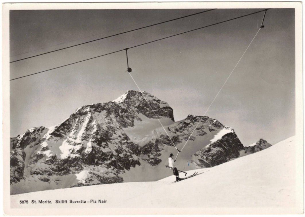 Ansichtskarten: St. Moritz - Skilift Suvretta – Gebraucht aus Binningen von Mountainrider