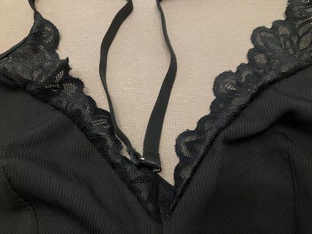schwarze BH Bralette mit Spitze ohne Bügel, Grösse M, neu