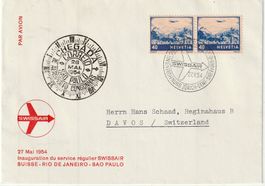 SF 54.11a, ZURICH - SAO PAOLO, 1954, Fr 50.--