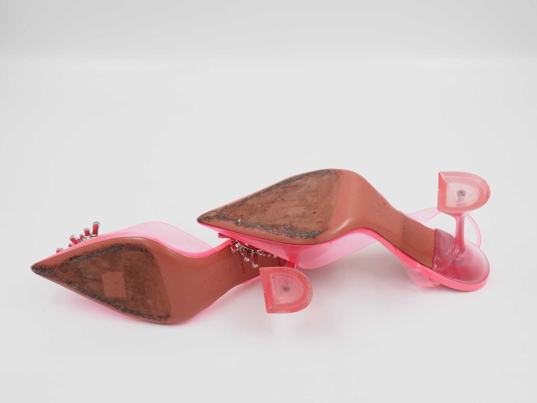 Amina Muaddi Scarpe da donna: AMINA MUADDI PVC Slingback Pump - Pink - 39 – Usato da Lausanne venduto da Anacheval 4
