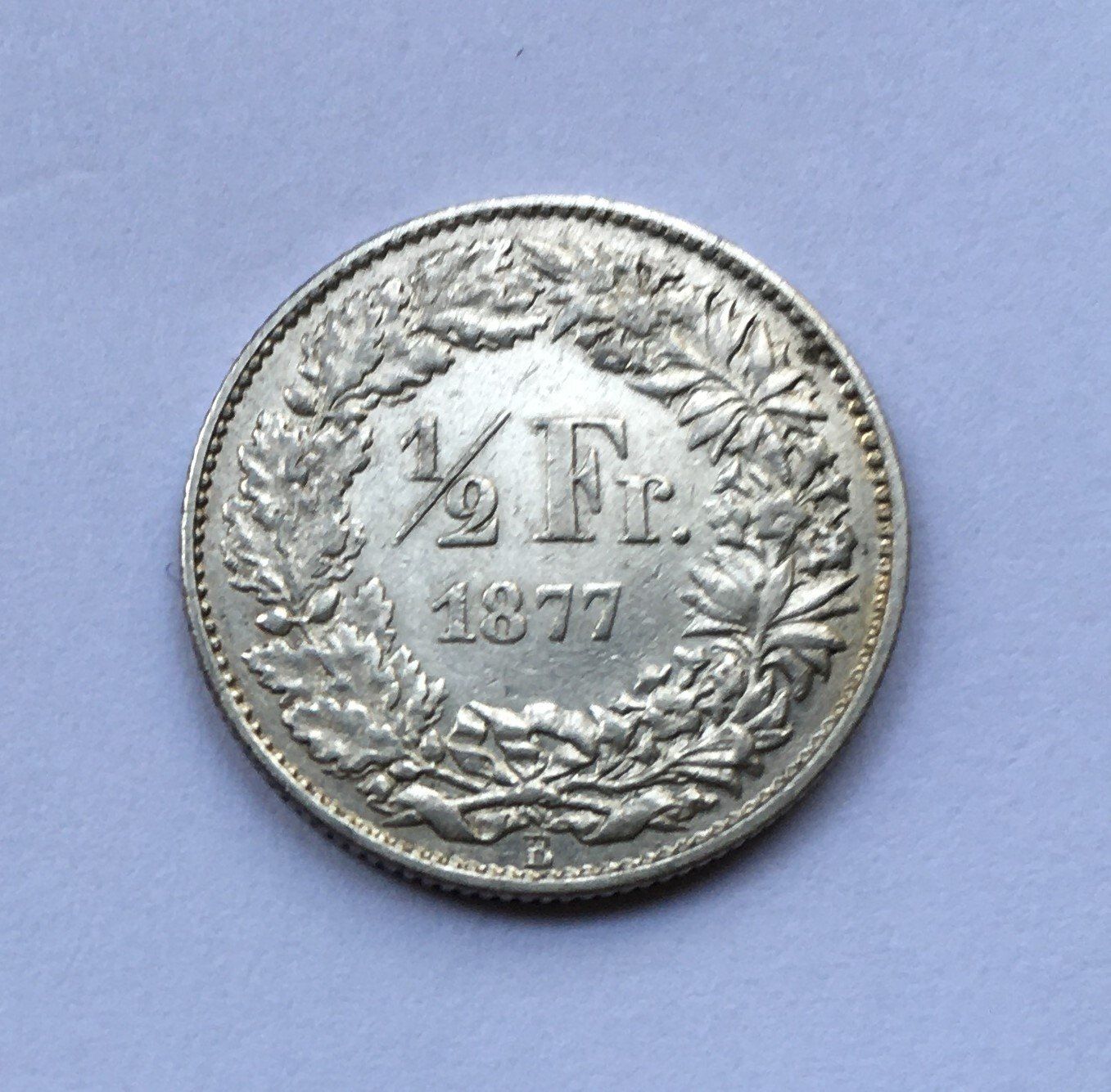 Tutti le monete: 1877 50 Rappen -unz – Usato da Kirchberg SG venduto da Helveticus00