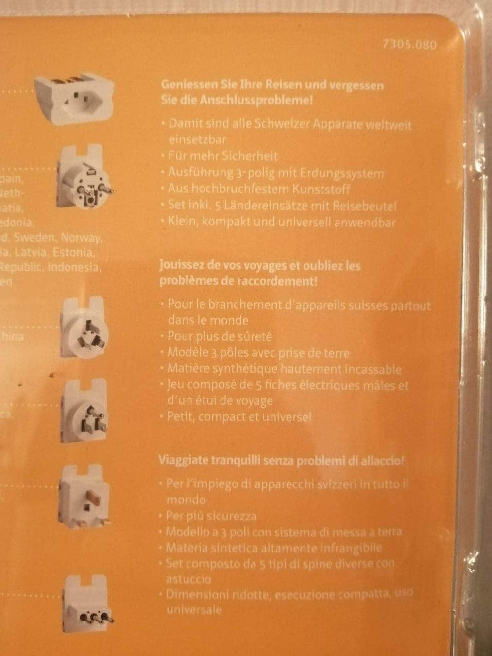 Spine: Weltreisestecker – Nuovo e nell'imballaggio originale da Bäch SZ venduto da Swissy46 2