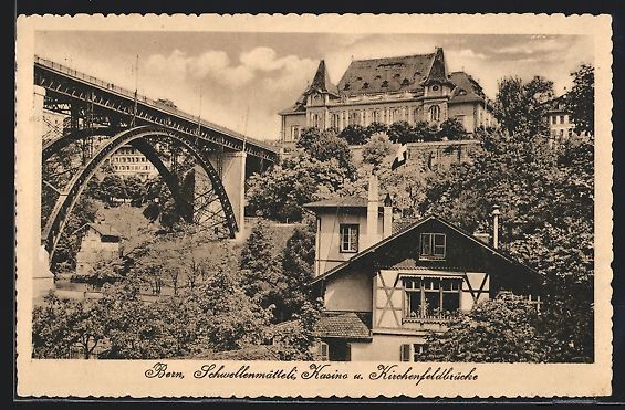 Cartoline postali: Bern, Schwellenmätteli, Kasino und Kirc – Usato da Berlin venduto da bartko-reher