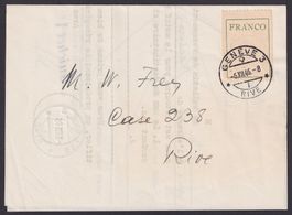 1946, FRANCOZETTEL Nr.4 auf Beleg von GENÈVE RIVE GE