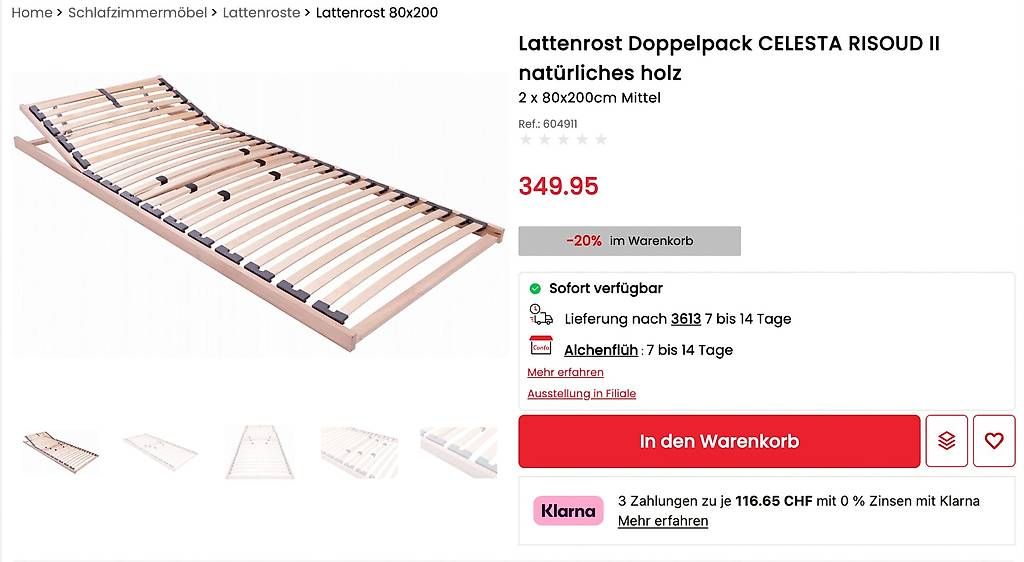 Reti a doghe: 2x Lattenrost Doppelpack CELESTA RISOUD II natürliches holz – Usato da Wattenwil venduto da malvinportner 3