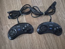 2x Sega Mega Drive Controller 6 Button gebrauchter Zustand