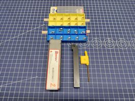 Drehstahl 12x12mm mit 2 Sorten 55 Grad HM Platten (Auktion2)