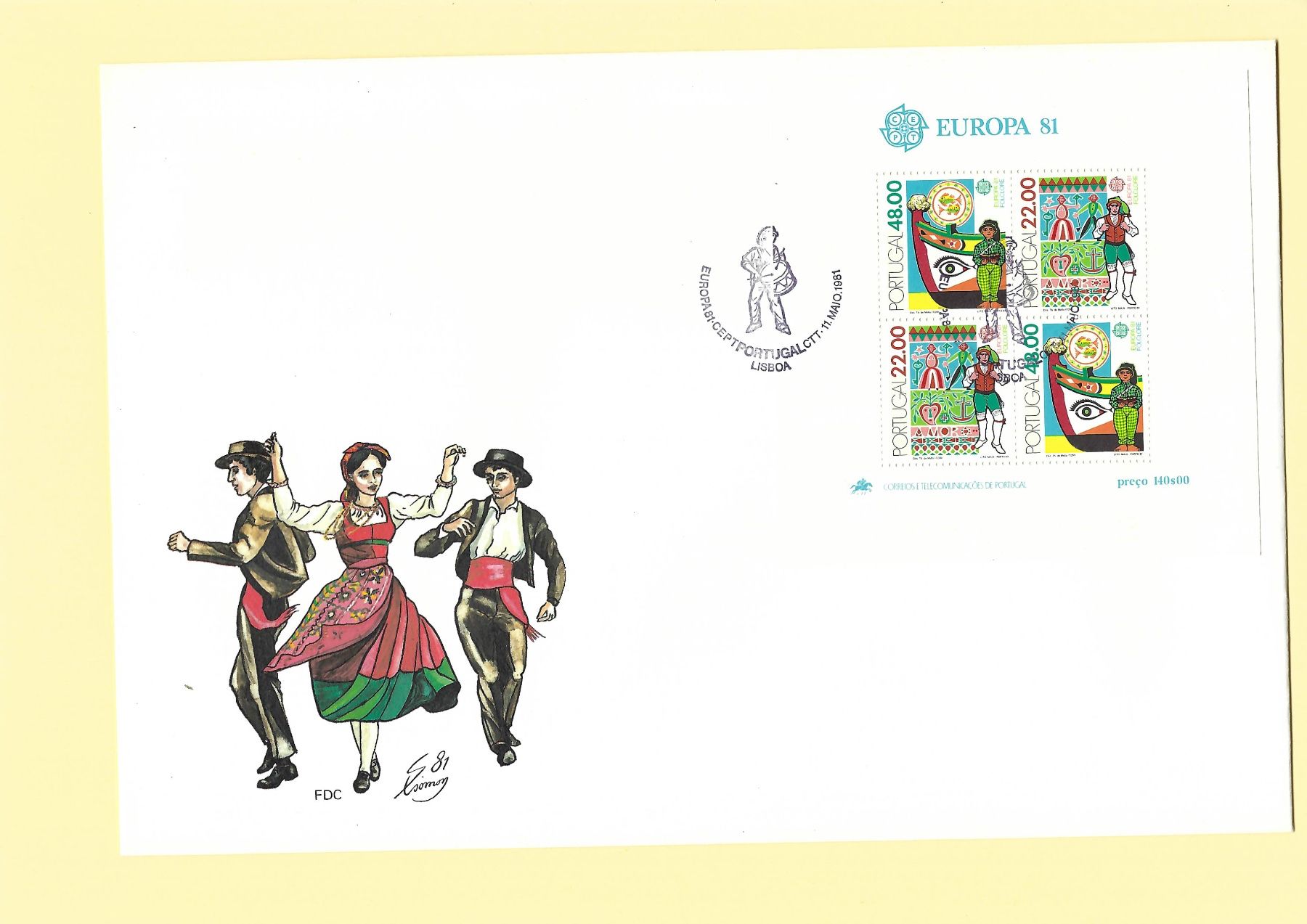 Tous les timbres: 1 FDC aus Portugal von 1981 - Grossformat – D'occasion à Bronschhofen par Imsr