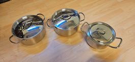 3 Kochtoepfe Edelstahl (Kuhn Rikon, Sigg und eine weitere)
