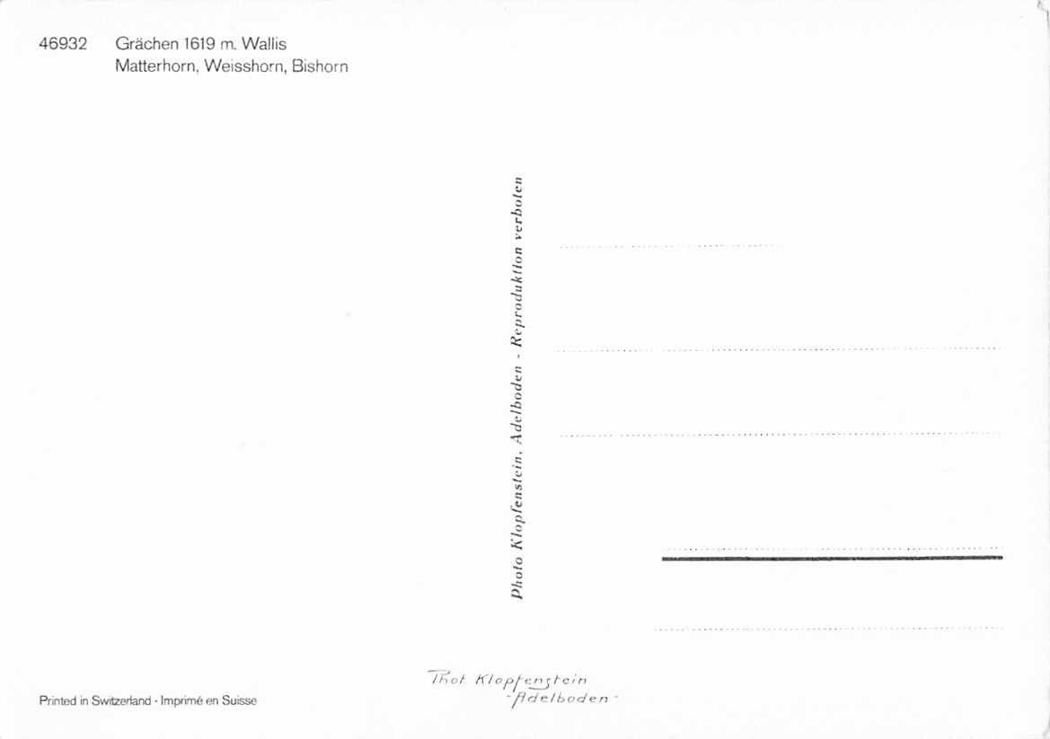 Cartoline postali: GRÄCHEN VS, interessante Ansichtskarte ab 1.-- – Usato da Lufingen venduto da SchnaeppliCorner 1