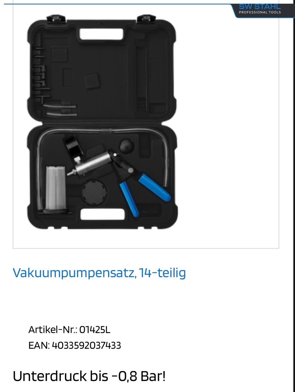 Tutti gli attrezzi: Vakuumpumpensatz 14 - teilig – Usato da Stadel venduto da Mandant7