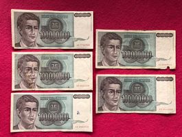 Belgrad 1993 - Jugoslawien - 5 x 100000000 Dinara