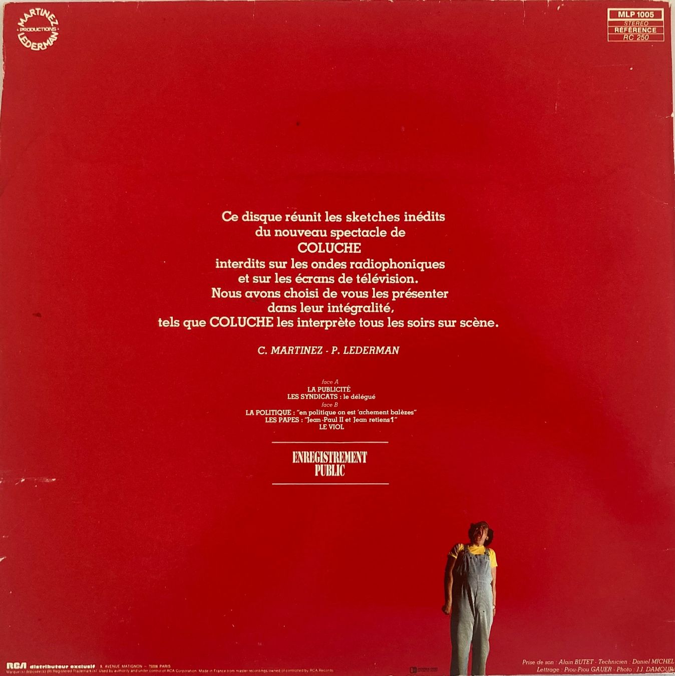Schallplatten: COLUCHE - INTERDIT DE COLUCHE – Gebraucht aus Poliez-Pittet von Newtown-Records 1