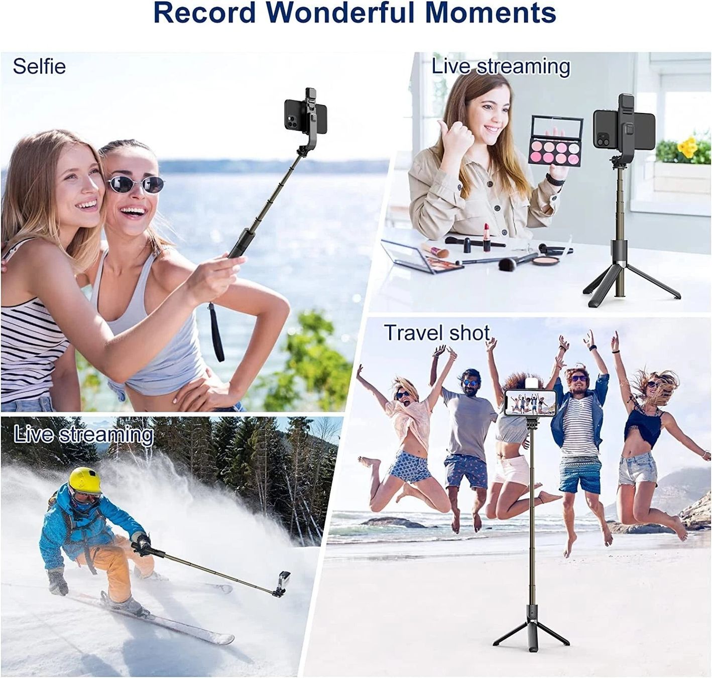 Staffe: mit Licht Selfie Stick Bluetooth4in1 iphone Stativ Stange – Usato da Kirchdorf AG venduto da Aarereussshop 4