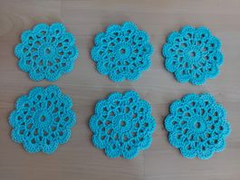 Glasuntersetzer (6 Stück 10cm) Farbe Türkis