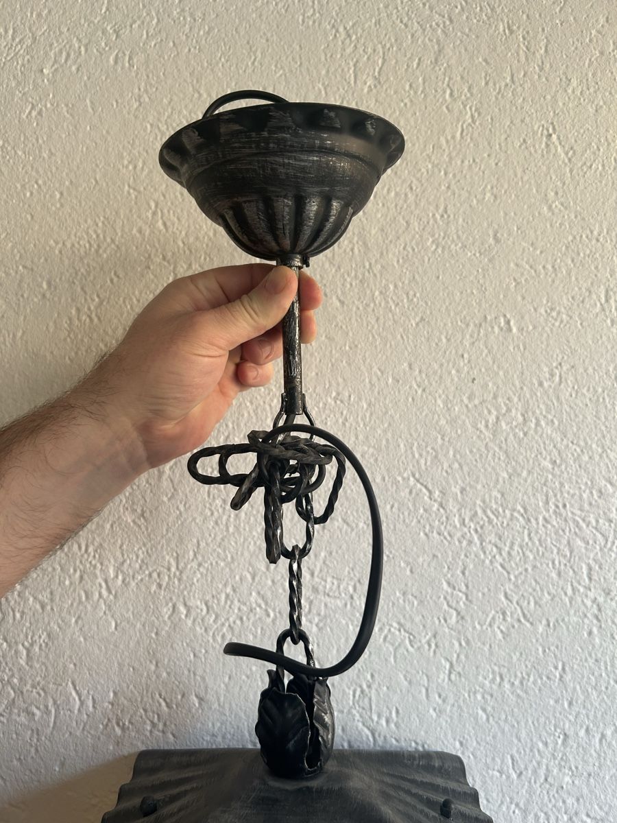 Lampade: Rustikale Hängelampe Schmiedeeisen Flaschenbodenglas – Usato da Zürich venduto da ann_9fv5 2