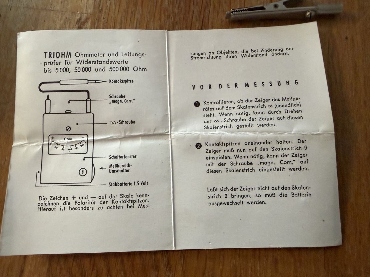 Mesurer: TRIOHM Ohmmeter analog Messgerät – D'occasion à Goldach par Messerguru 4
