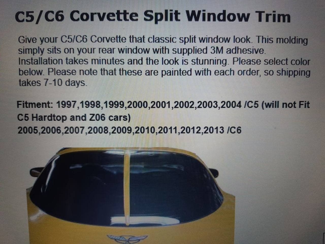 Chevrolet Toutes les pièces auto: Corvette C5 C6  Split Window – Neuf avec emballage d'origine à Niedergösgen par usc_8fsx 3