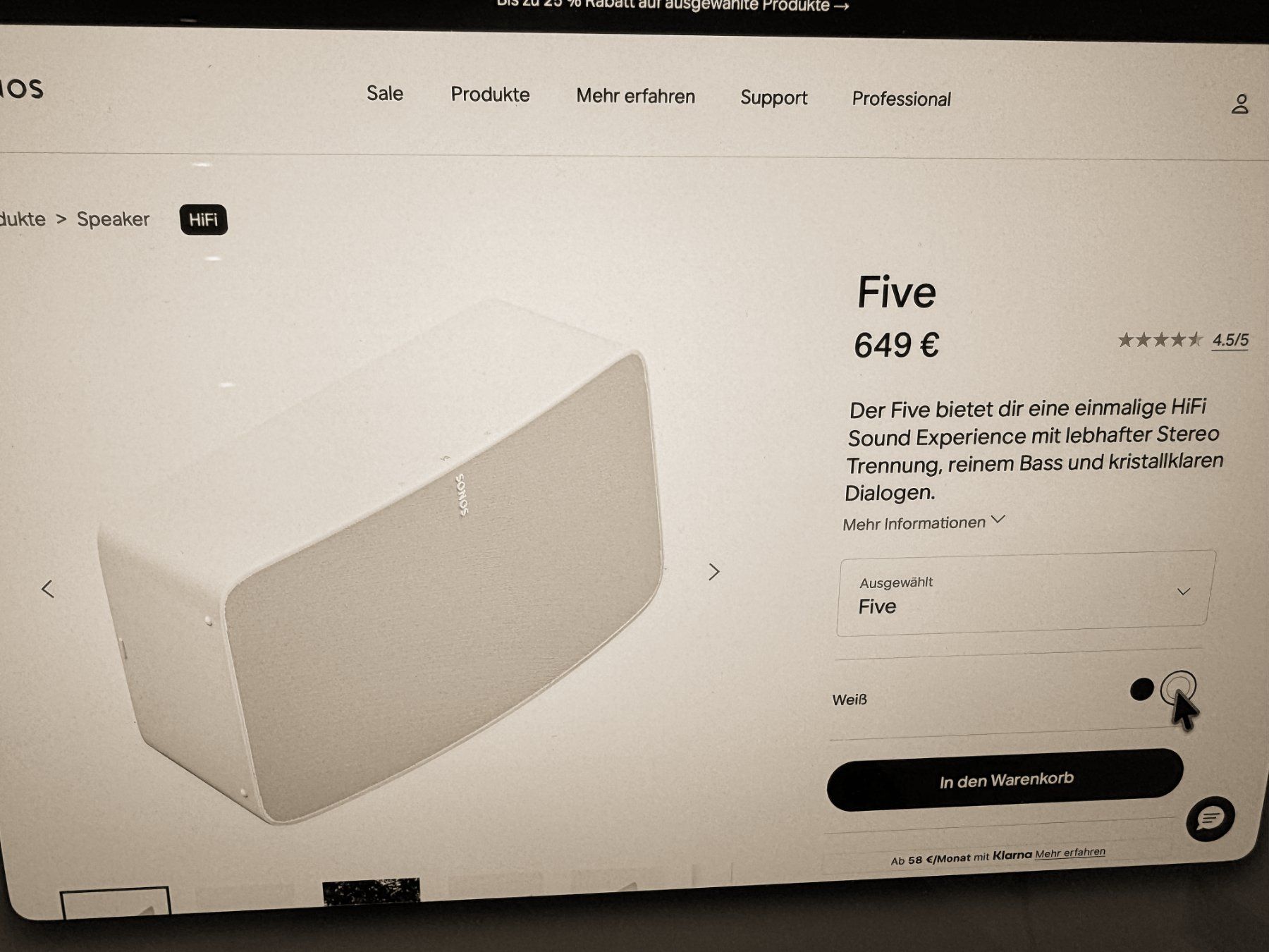 Sonos Lecteur multimedia & Streamer: Sonos Five 2 Stück weiss – D'occasion à Niederrohrdorf par ursgut-vinyl 3