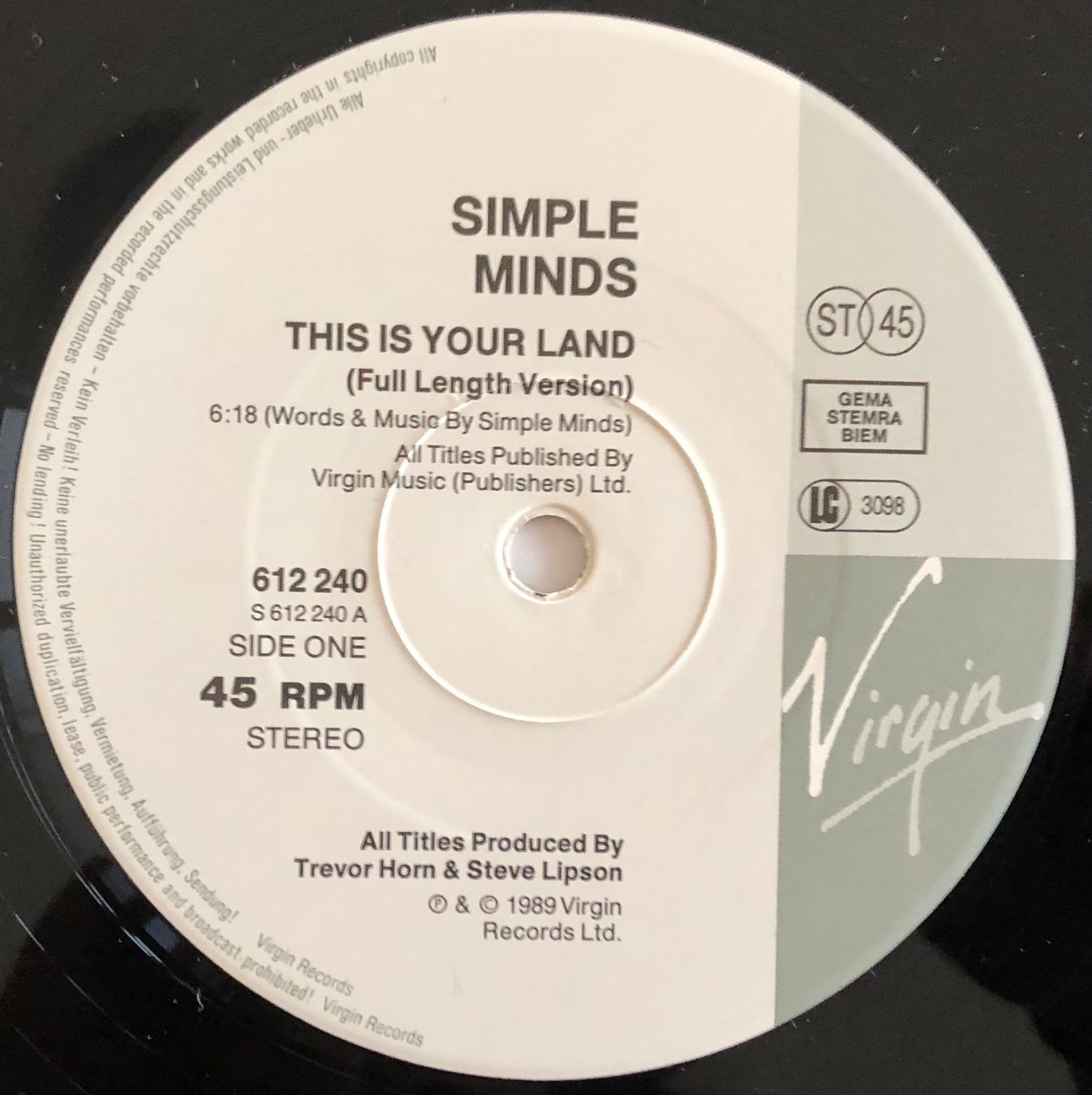 Vinyles: SIMPLE MINDS - THIS IS YOUR LAND – D'occasion à Poliez-Pittet par Newtown-Records 2