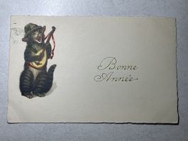 Katze mit Mandoline, Vintage!