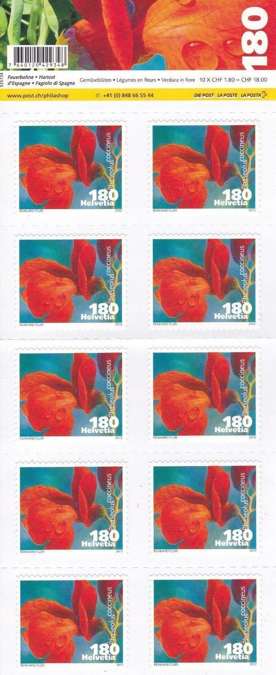 Alle Briefmarken: Postfrisch Bogen Gemüseblüten 2011-2013 – Neu und originalverpackt aus Schliern b. Köniz von joni20 5