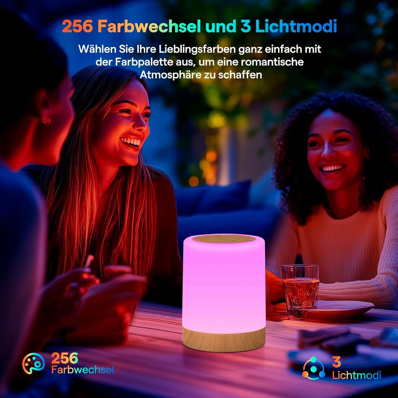 Lampade: 2x LED Nachttischlampe Touch dimmbar mit RGB – Nuovo e nell'imballaggio originale da Nuglar venduto da SmartLiving24 3