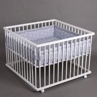 Babylaufstall 100x100cm WEISS-GRAU