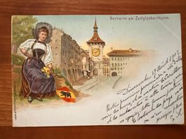 Postkarte Bernerin Zeitglockenturm 1921 Litho (P544)