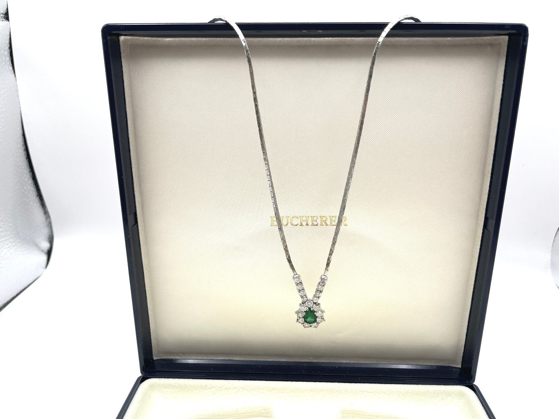Catenine: Wunderschönes Weissgold-Collier mit echtem Smaragd – Usato da Birmensdorf ZH venduto da Swiss-Sell750 6