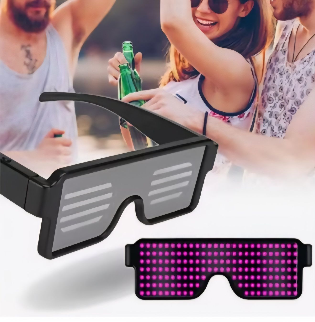 Occhiali & Lenti: Party Brille LED rot oder blau mit 8 animierten Motiven  NEU – Nuovo e nell'imballaggio originale da Zürich venduto da wearehappy 7