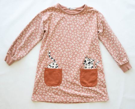 H&M Kleid mit süssen Kätzchen Gr. 122–128 / 7-8 Jahre