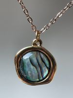 Abalone Muschel Kette & Anhänger – Edelstahl 18k vergoldet
