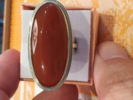 Opulenter 925 Silber Ring besetzt mit grossem Karneol