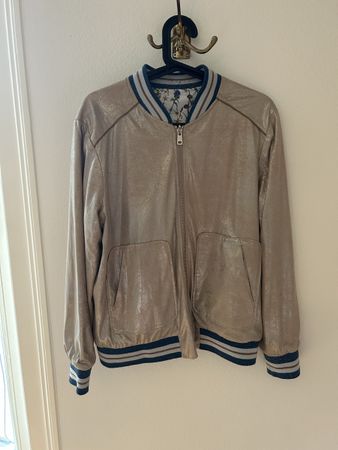 College Jacke, reversibel, gold und Blumenmuster, EDC, XL