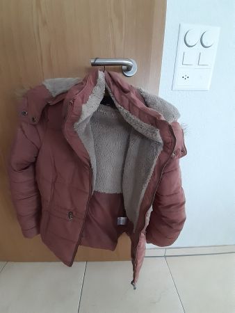 Damen Winterjacke Gr. L Kapuze, Rosa,