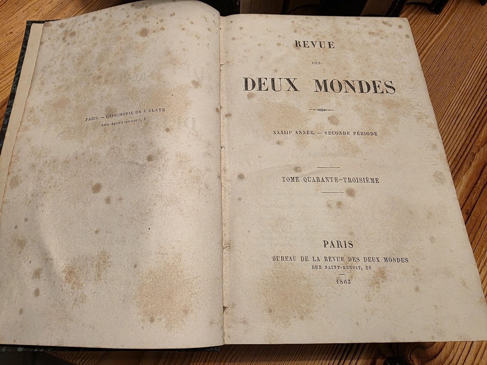 Libri: Revue des Deux Mondes 1863 – Usato da Bern venduto da phb_92q9 2