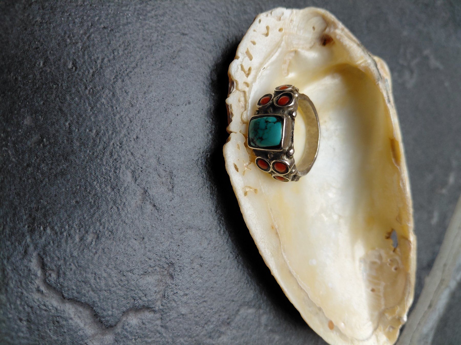 Anelli: Bague ancienne turquoise et corail – Usato da Boussens venduto da mgerma54 3