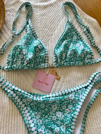 🦋Damen Bikini Grün Floral Gr. S - Neu - Gratis Versand