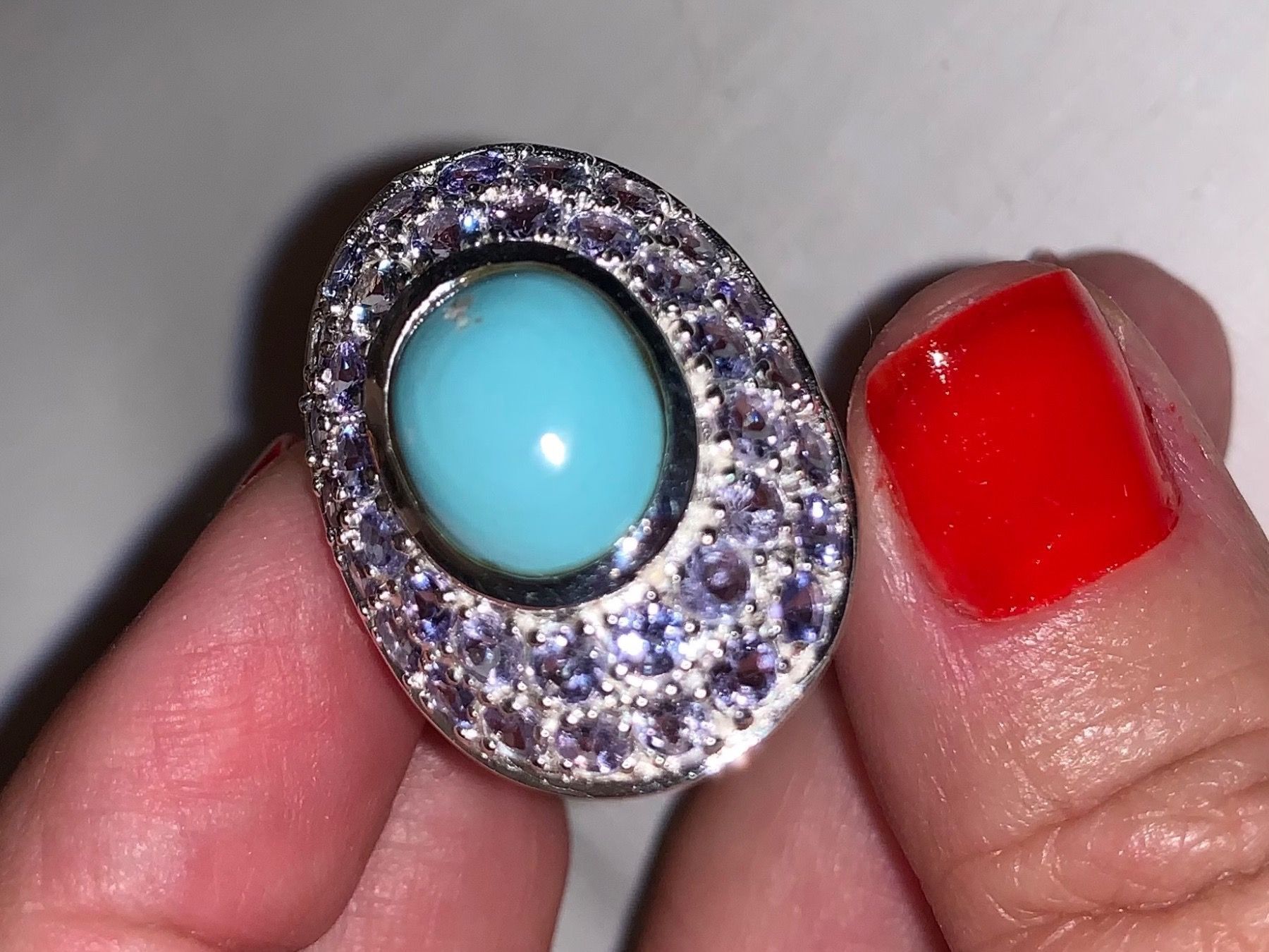 Llan Valls Joies Ringe: Sleeping Beauty Turquoise & Tanzanites Sterl.Silver 925 Ring – Neu (gemäss Beschreibung) aus Birsfelden von Brut 1