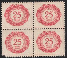 Nachportomarken 4er Block - 25 Heller -  Liechtenstein 1920