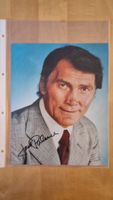 Jack Palance, Original Autogramm auf Grossfoto in Farbe