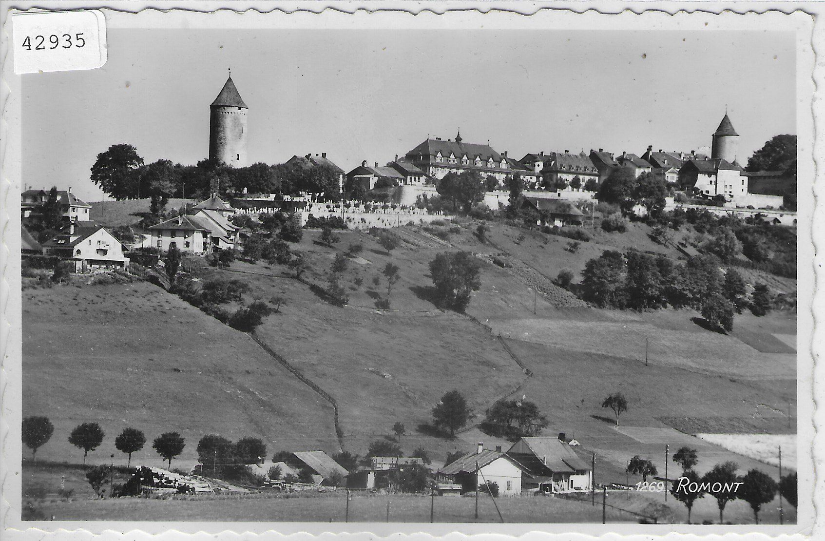 Ansichtskarten: Romont - Vue generale – Gebraucht aus Ettingen von Kartenplanet