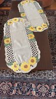 Tischlaeufer 2er Set Sonnenblumen kariert 87x38cm