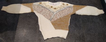 Pullover Damen Gr. 38 weiss/meliert
