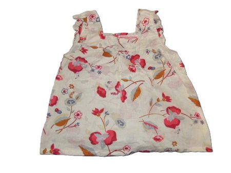 süsses Tunika Top ≈ 110  116  ecru + Blumen s.Masse LESAGE