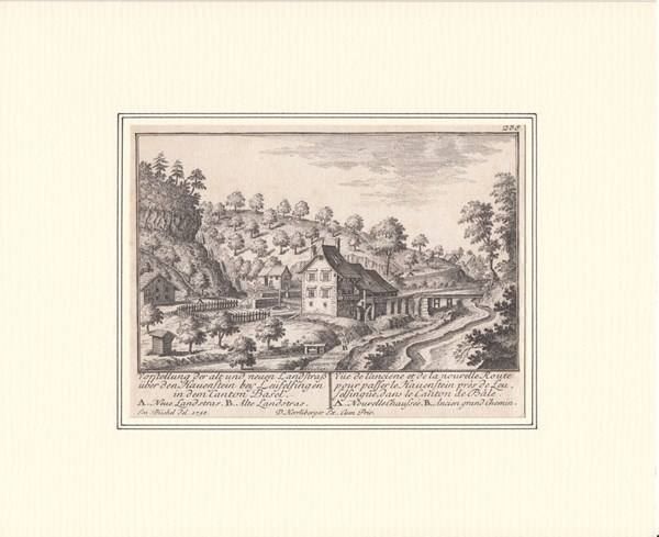 Stiche: LÄUFELFINGEN HAUENSTEIN KUPFERSTICH 1758 – Antik aus Grüningen von Kartensammler 1