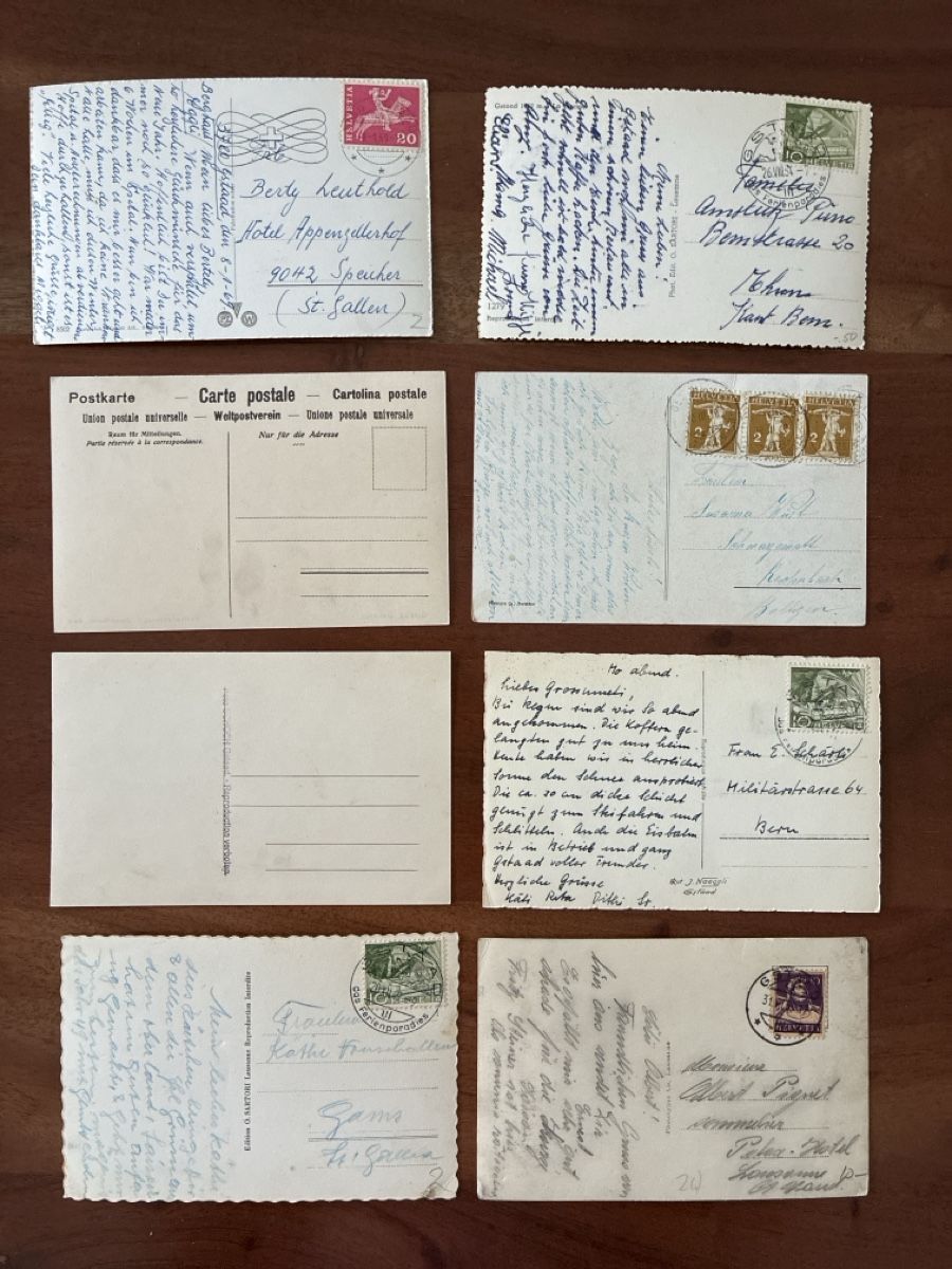 Cartoline postali: 8 Ansichtskarten Schweiz von Gstaad BE – Usato da Oftringen venduto da Cla.vD.74 1
