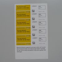 2004: Aktions-Etiketten Nr. 1, Kat: 75.-, gut erhalten.